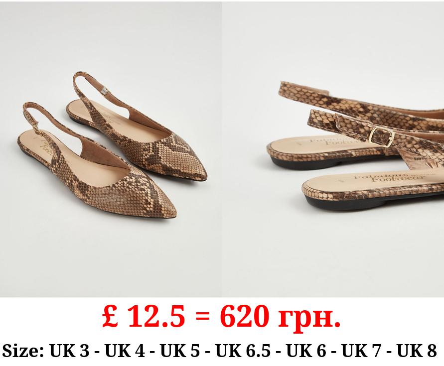 Snakeskin Sling Back Ballet Shoes