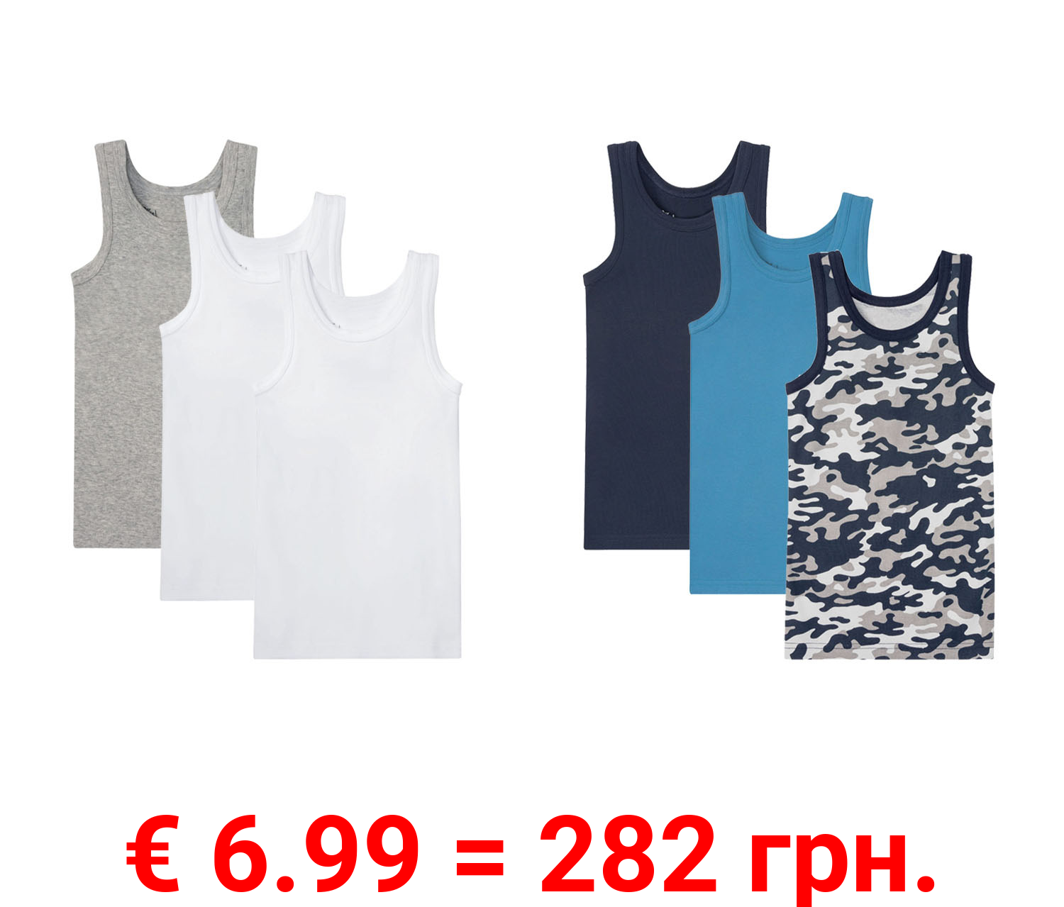 pepperts!® Jungen Unterhemd, 3 Stück, aus reiner Baumwolle