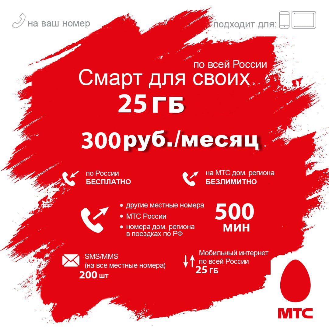 Мтс смарт 250 рублей