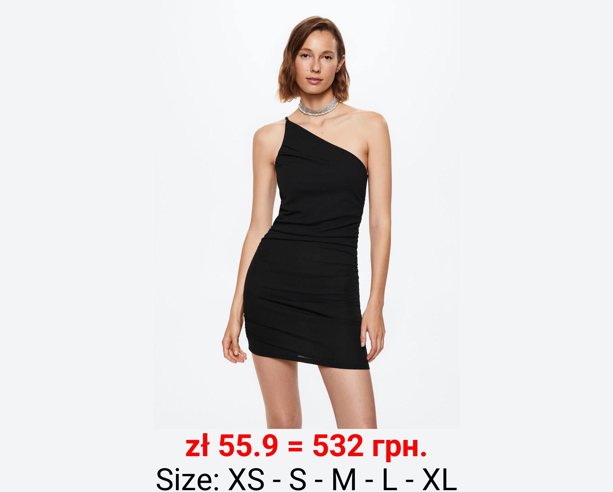 Vestido asimétrico drapeado