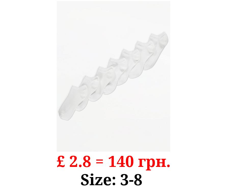 White Cotton Rich Trainer Liner Socks 7 Pack