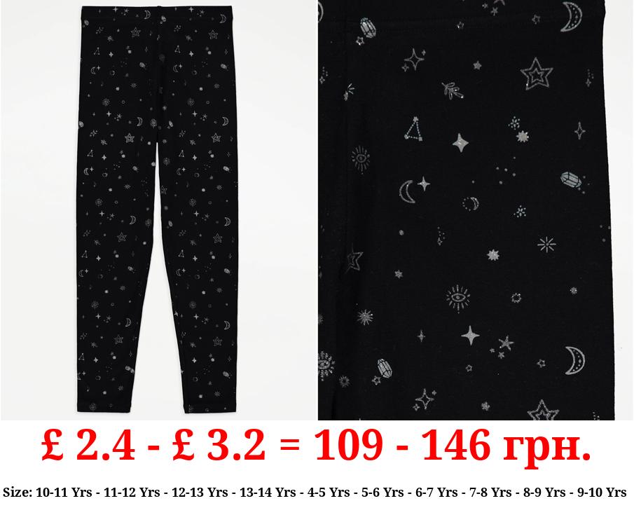 Black Celestial Sparkle Leggings