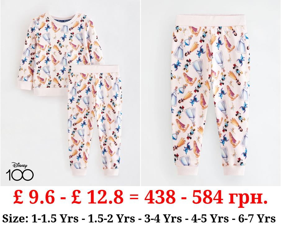 Disney 100 Pink Character Sweatshirt and Joggers Outfit