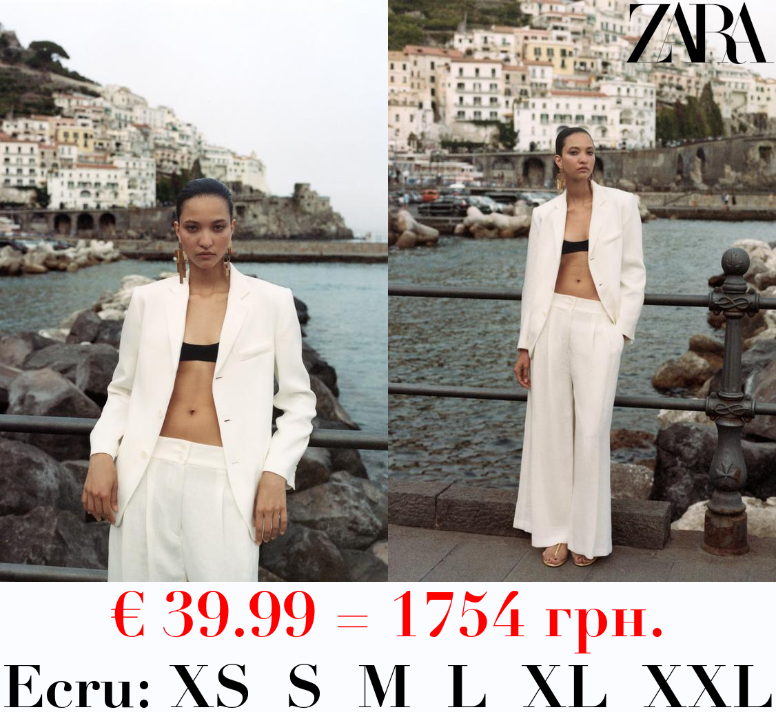 ZW COLLECTION FITTED LINEN BLEND BLAZER