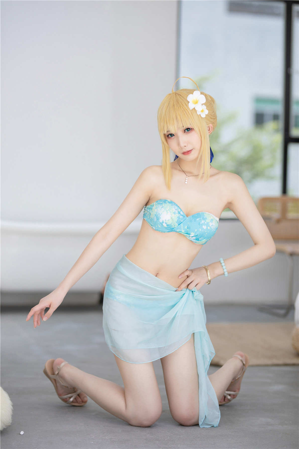 Cosplay 封疆疆v 阿尔托莉雅 潘德拉贡 泳装 11
