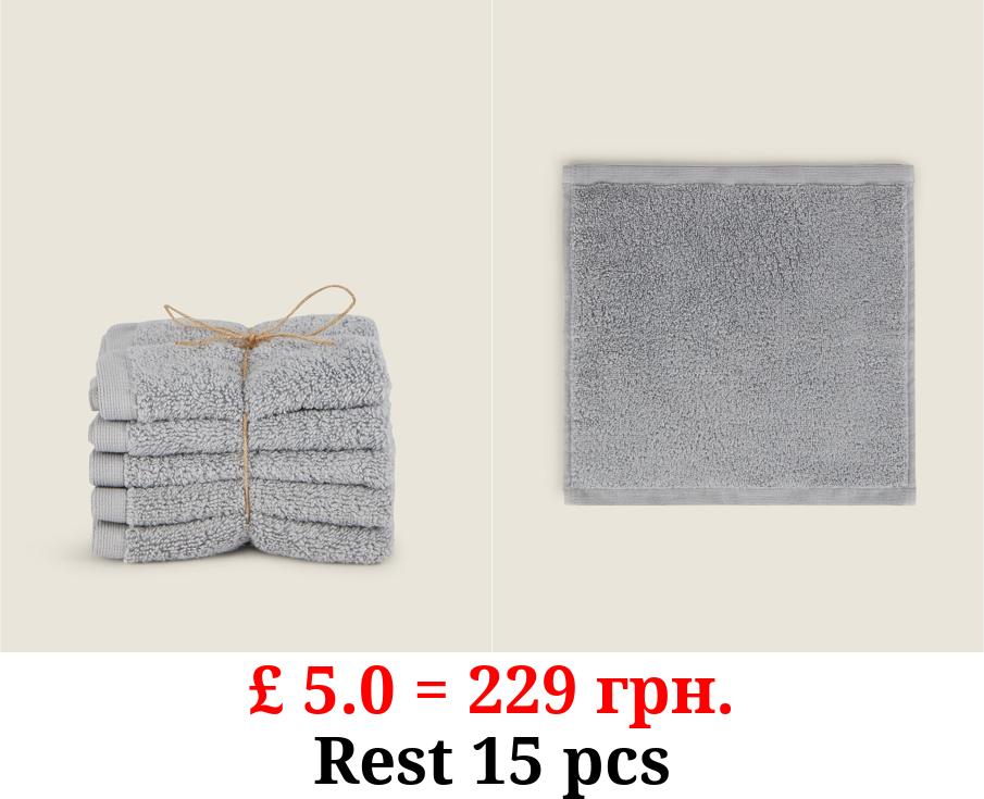 Just Wellness Grey Bamboo Face Cloths - Set of 5