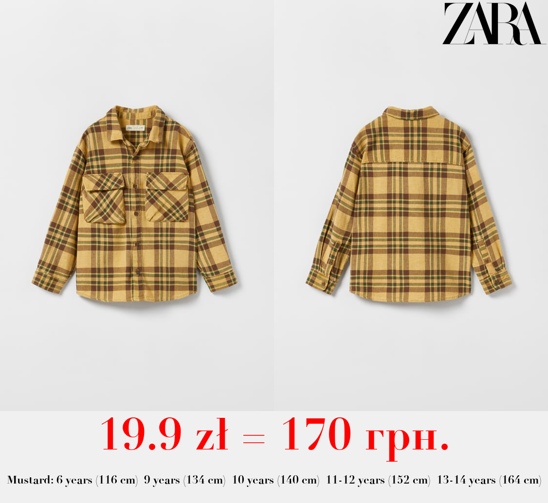 CHECK SHIRT WITH POCKETS AND GUSSETS