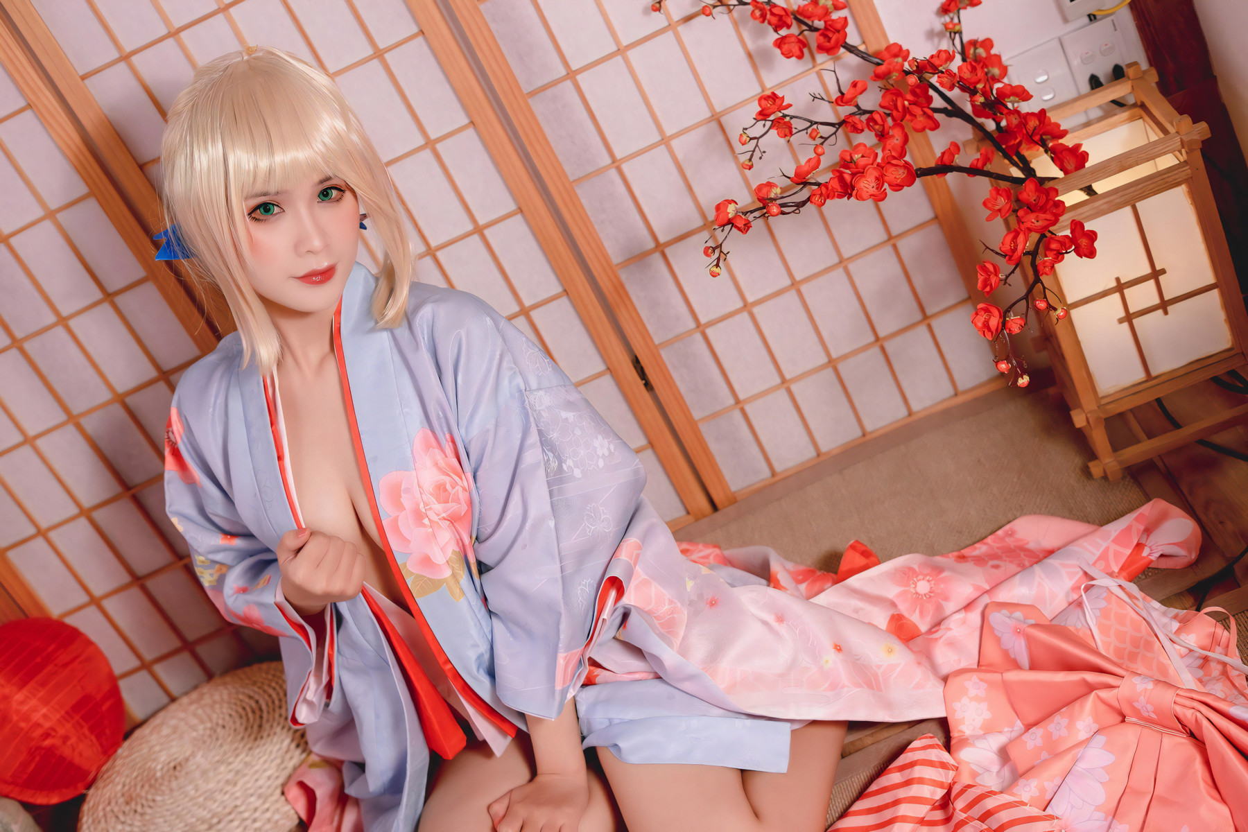Cosplay Pyonピオン Saber セイバー Kimono 12