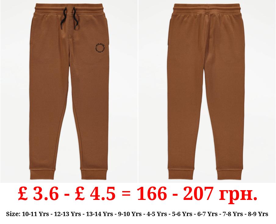 Brown Limited Division Slogan Joggers