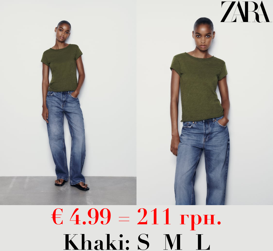 COTTON T-SHIRT WITH DOUBLE TRIMS