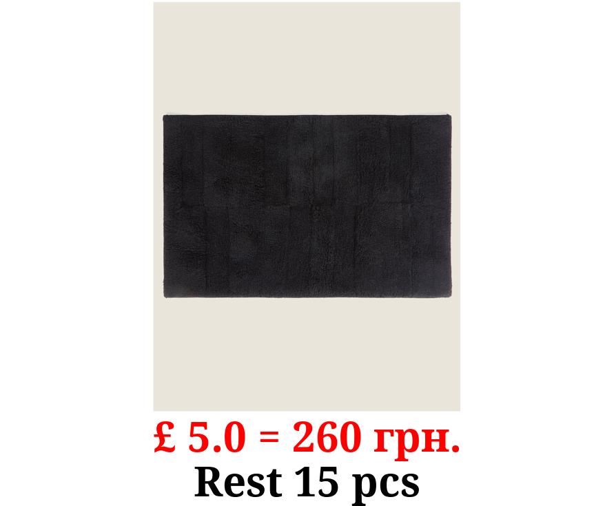 Black Tufted Bath Mat