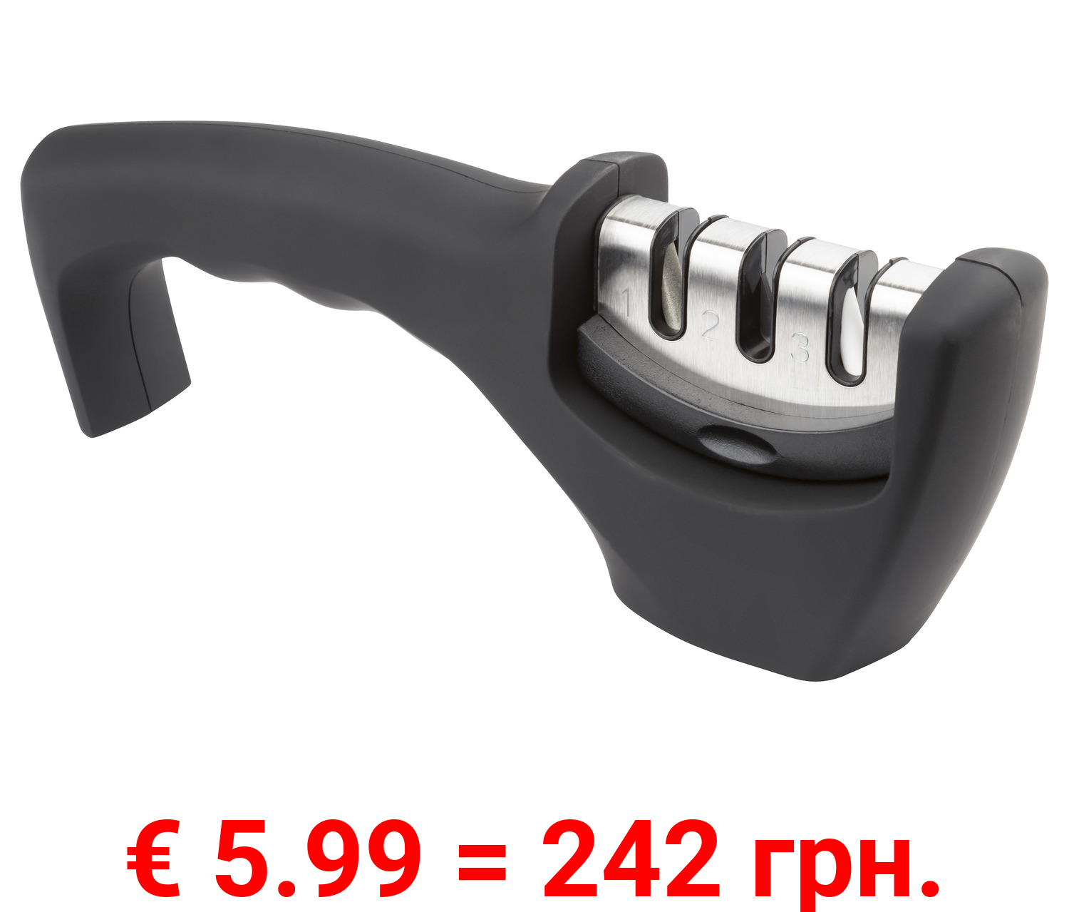 ERNESTO® Messerschärfer, 3-stufig, mit Soft-Touch-Griff