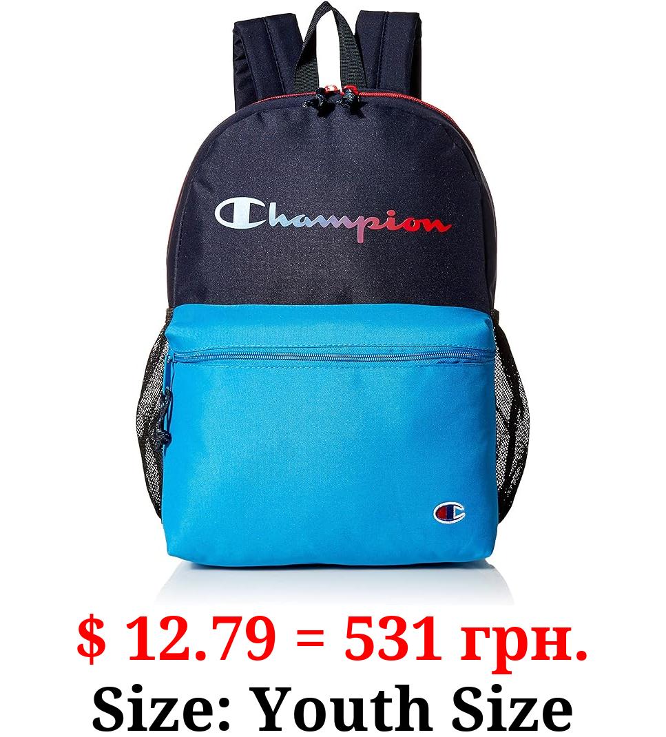 Champion Youthquake Backpack, Navy/Turquoise, Youth Size