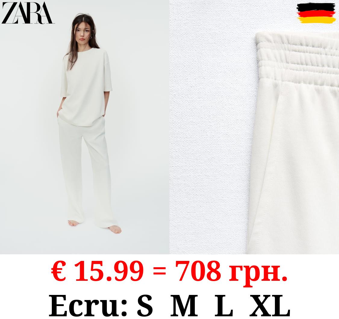 WASHED INTERLOCK TROUSERS