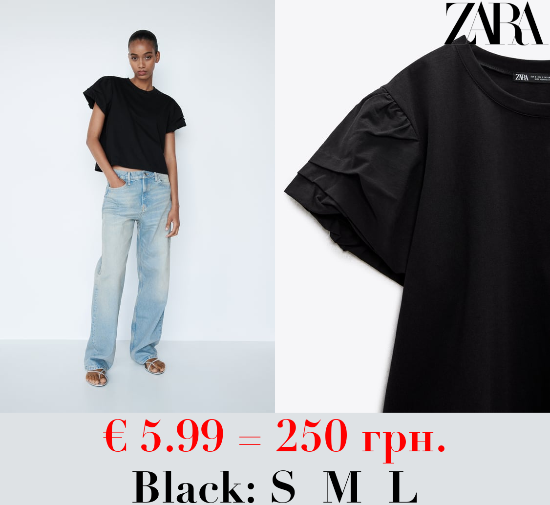 POPLIN SLEEVE T-SHIRT