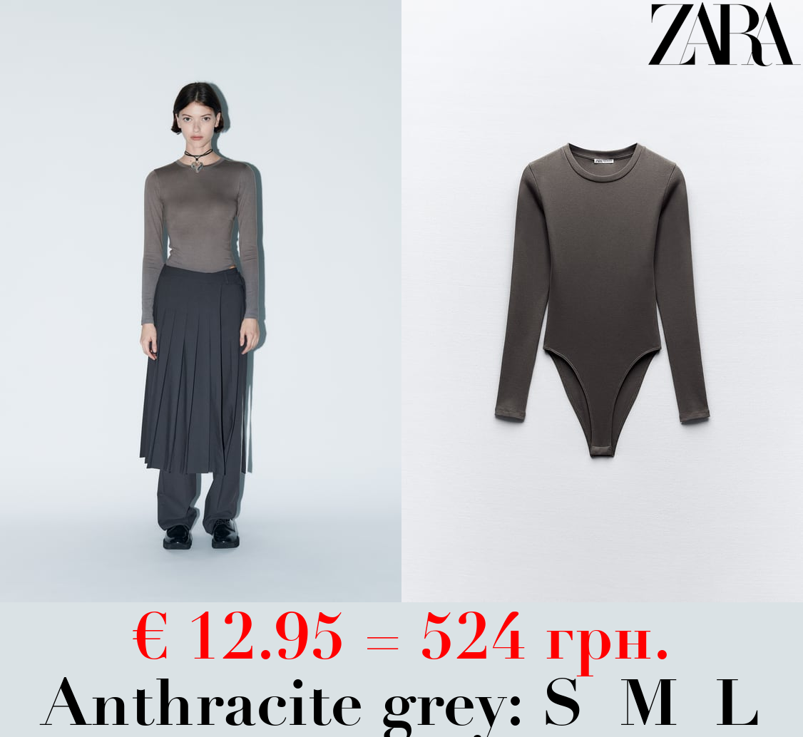 MODAL BODYSUIT WITH LONG SLEEVES