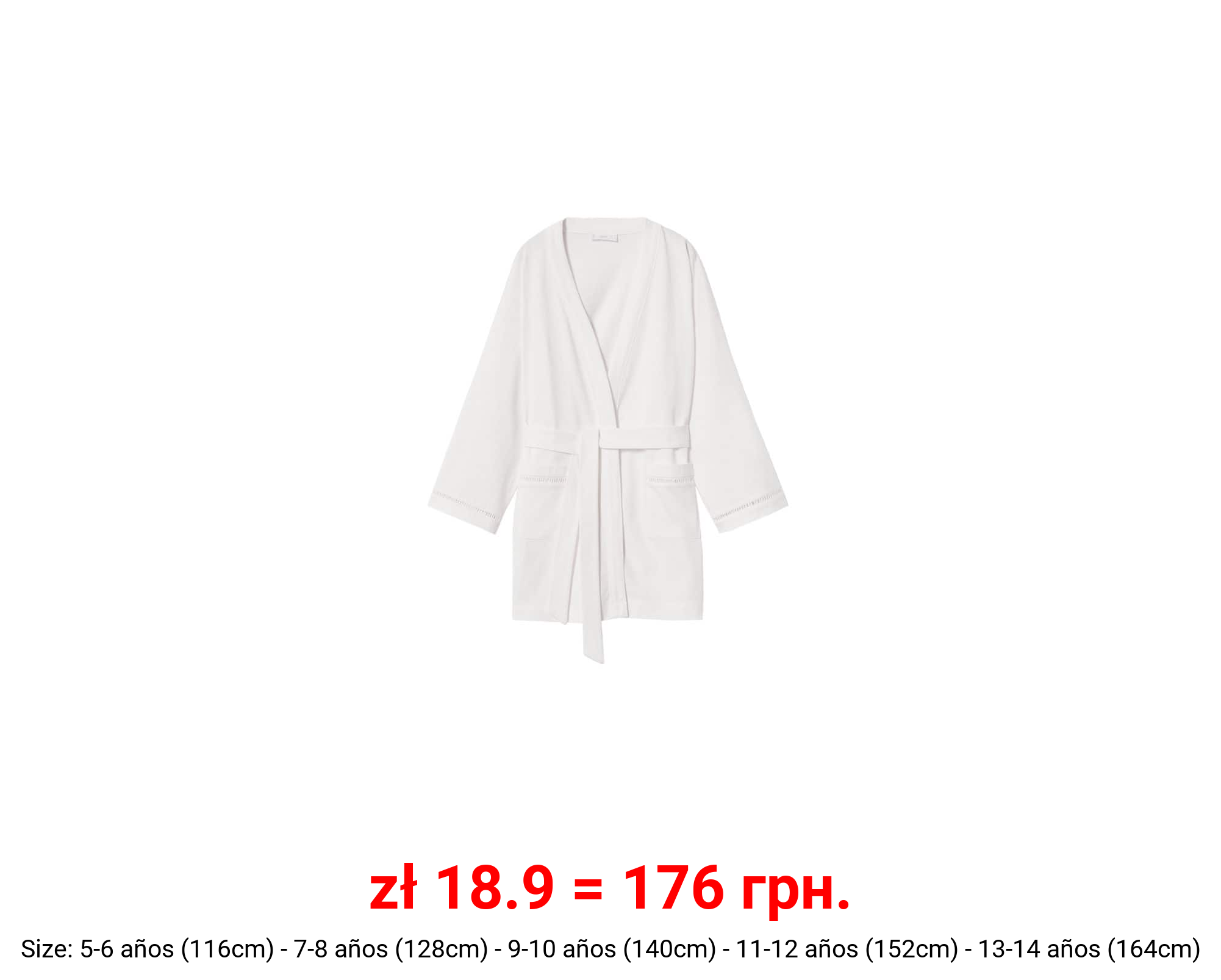 Bata algodón detalles calados