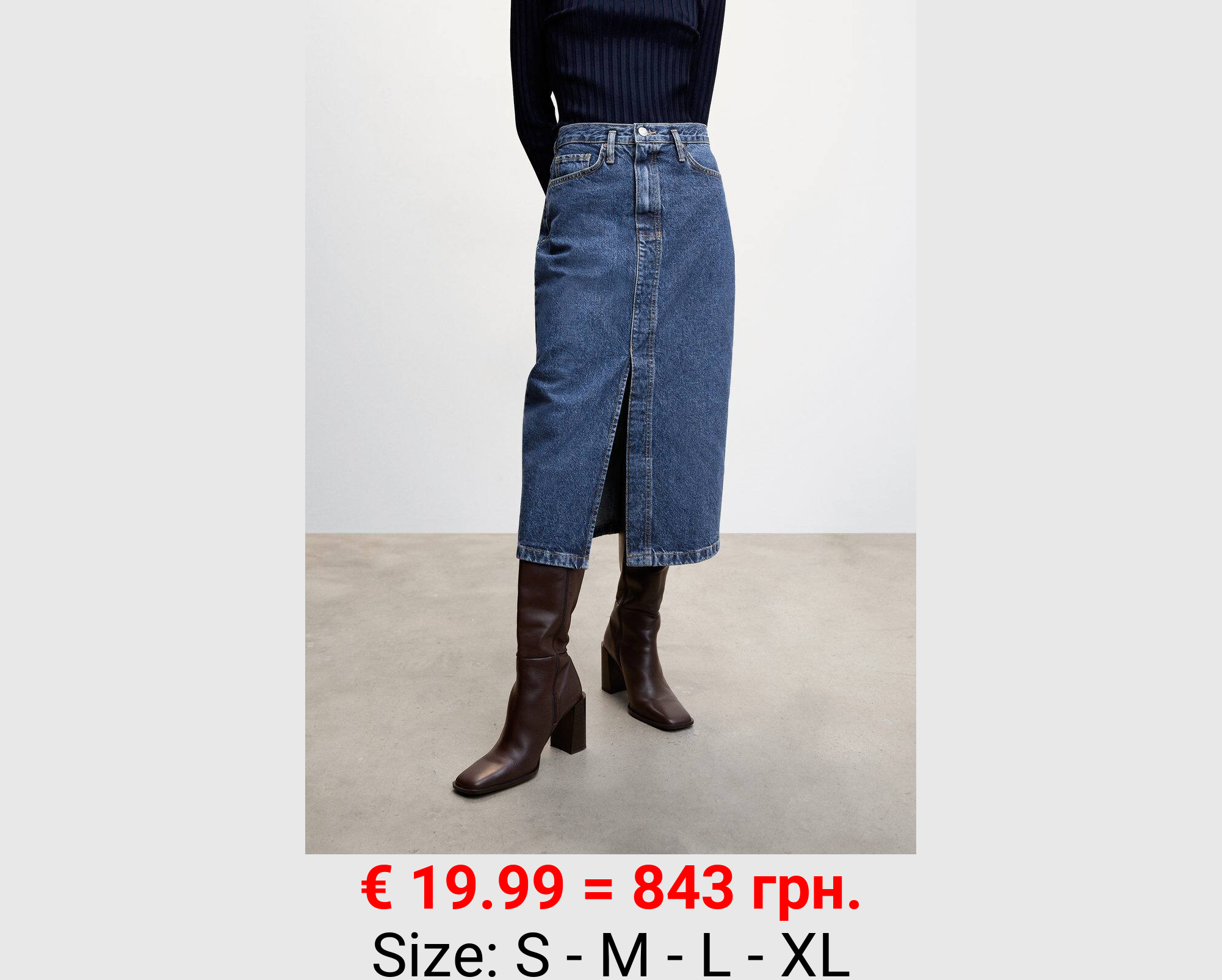 Falda midi denim