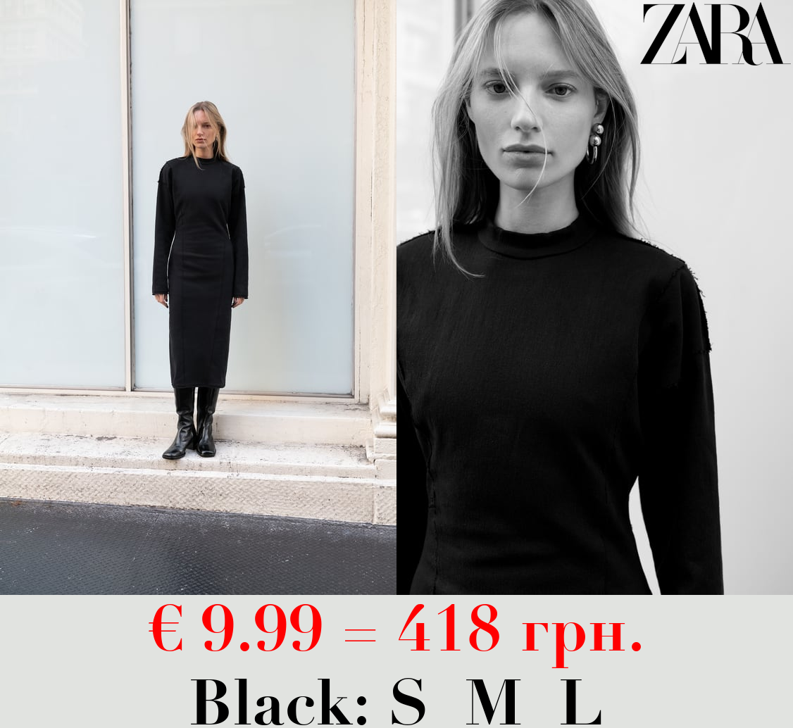 STRETCH COTTON DRESS WITH CUT-OUT DETAIL