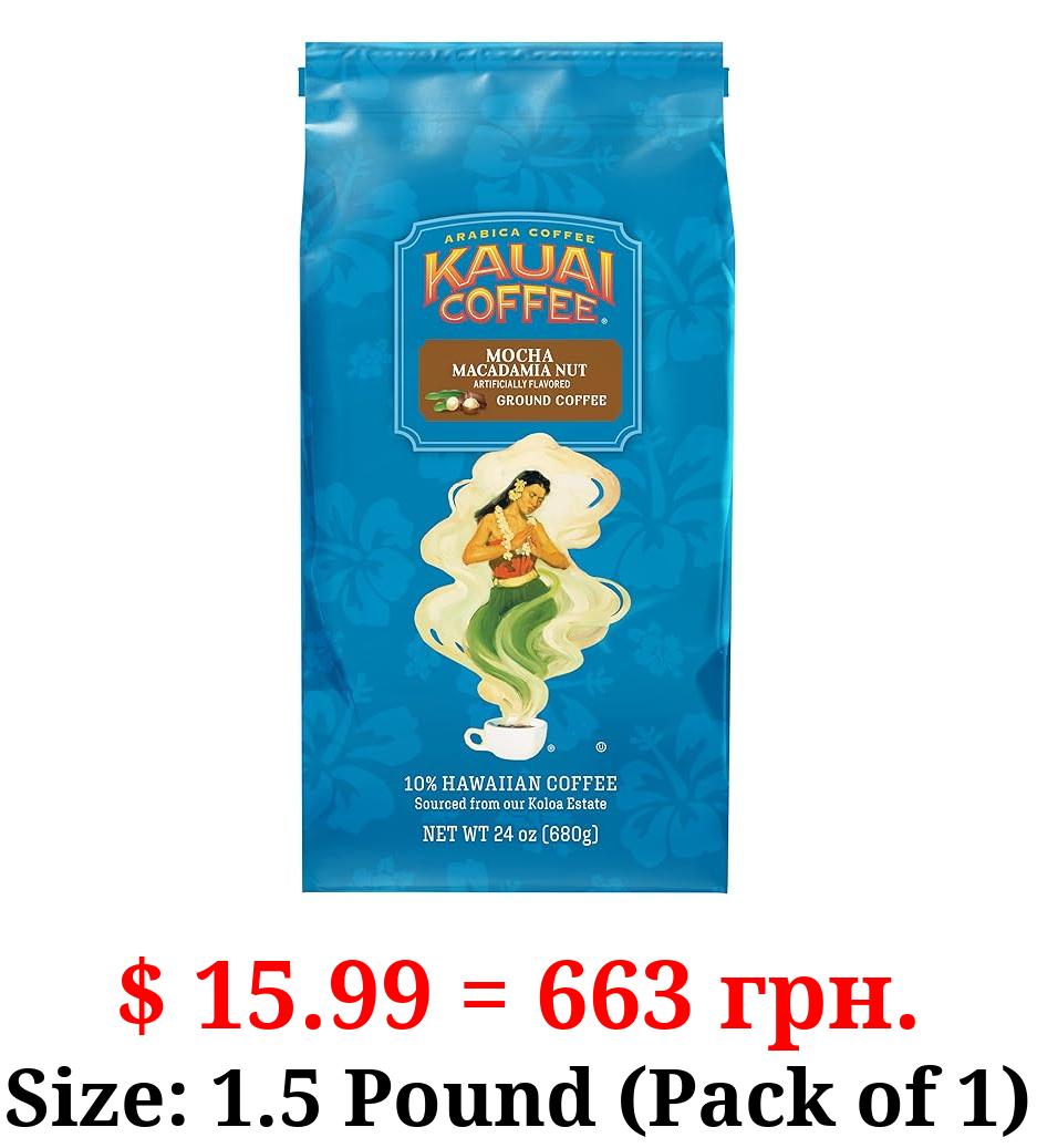 Kauai Coffee Mocha Macadamia Nut Medium Roast - Ground Coffee, 24 oz Package