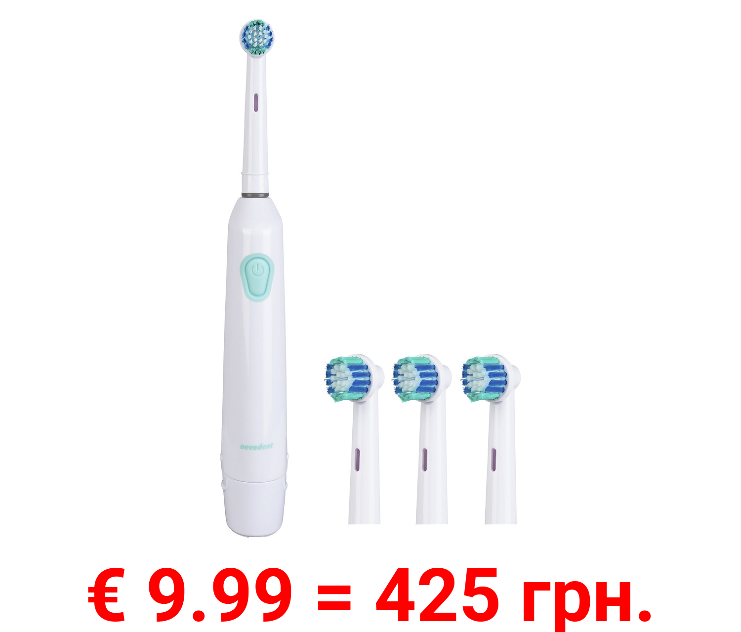 nevadent Elektrische Zahnbürste, mit 4 Bürstenköpfen