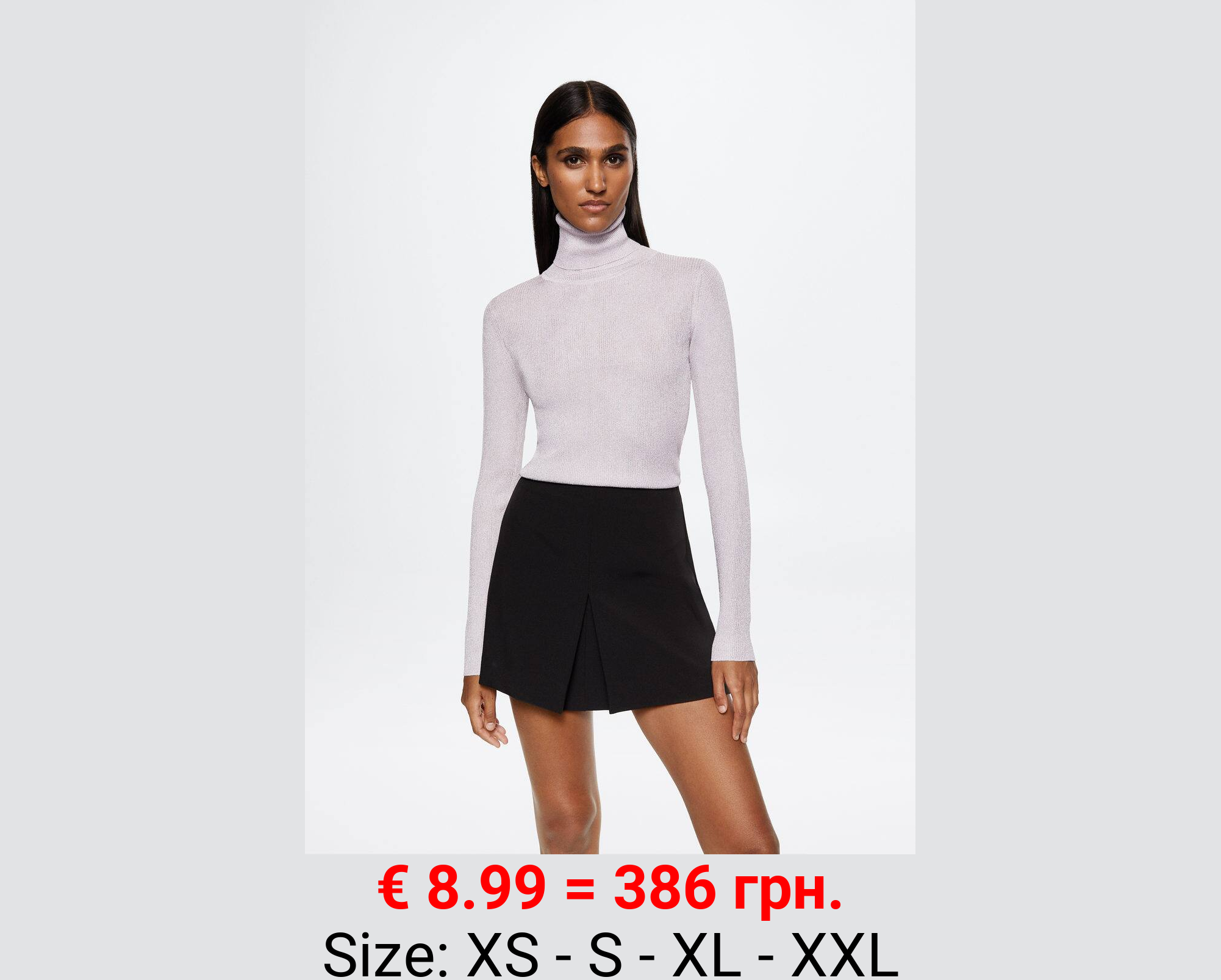 Jersey canalé cuello vuelto