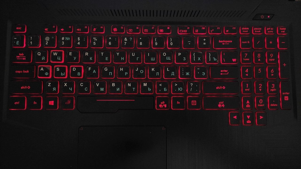 Asus tuf gaming клавиатура ноутбука