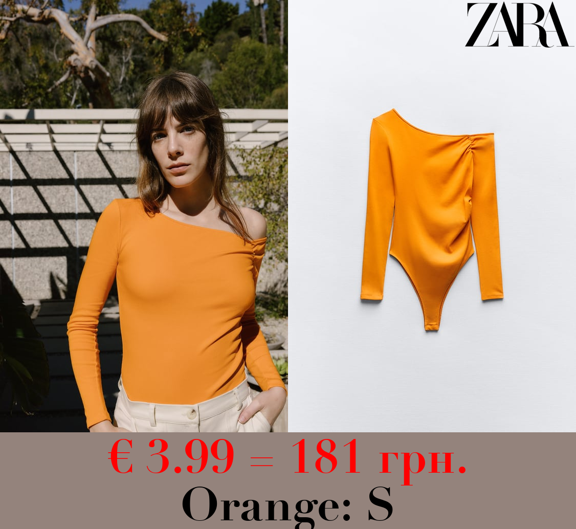 ASYMMETRIC DRAPED BODYSUIT