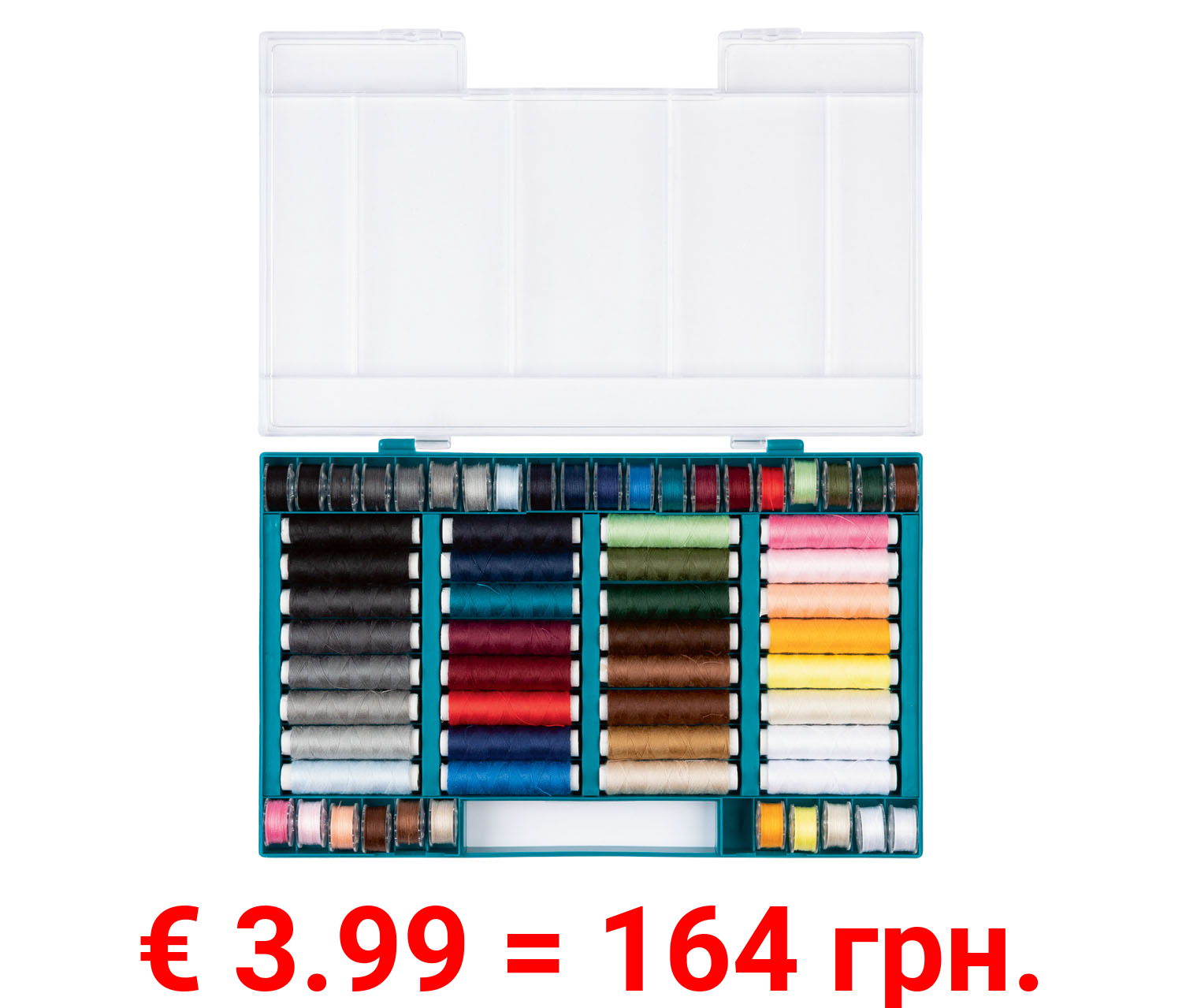 crelando® Nähgarn-Sortiment, 64-teilig, 100 % Polyester