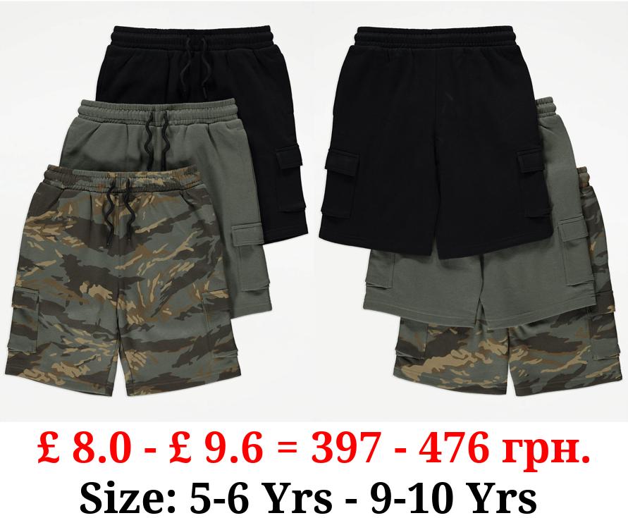 Cargo Jersey Shorts 3 Pack