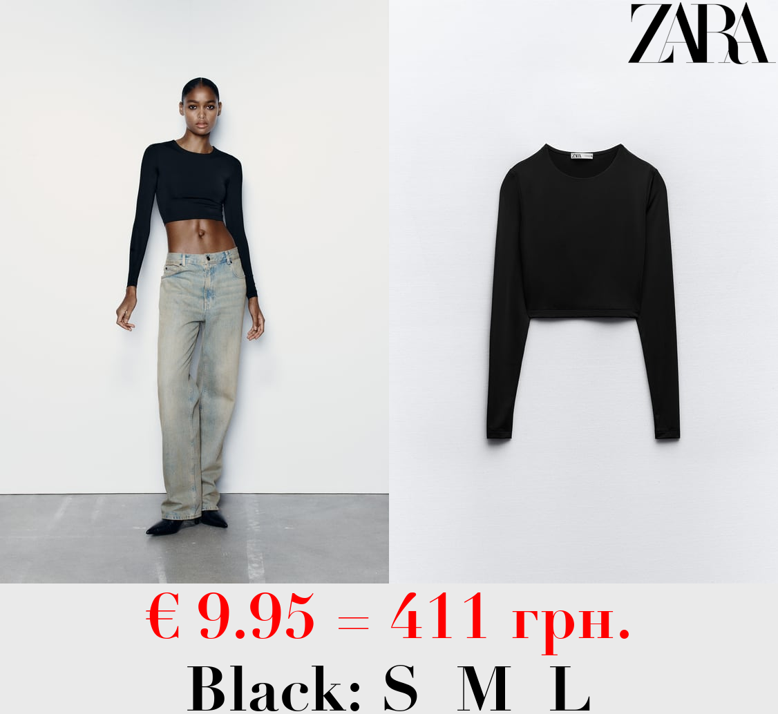 CROPPED POLYAMIDE T-SHIRT