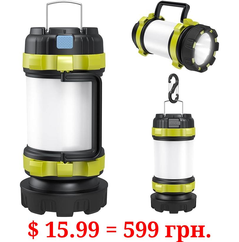 Camping Lantern Rechargeable , Alpswolf Camping Flashlight 4000 Capacity Power Bank,6 Modes, IPX4 Waterproof, Led Lantern Camping, Hiking, Outdoor Recreations, USB Charging Cable Included