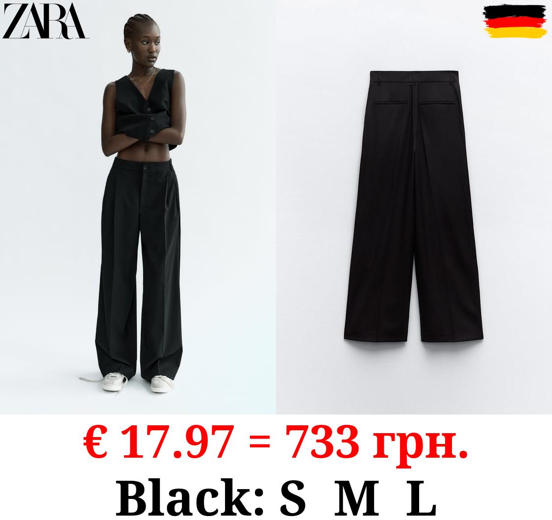 FULL-LENGTH PLEATED TROUSERS