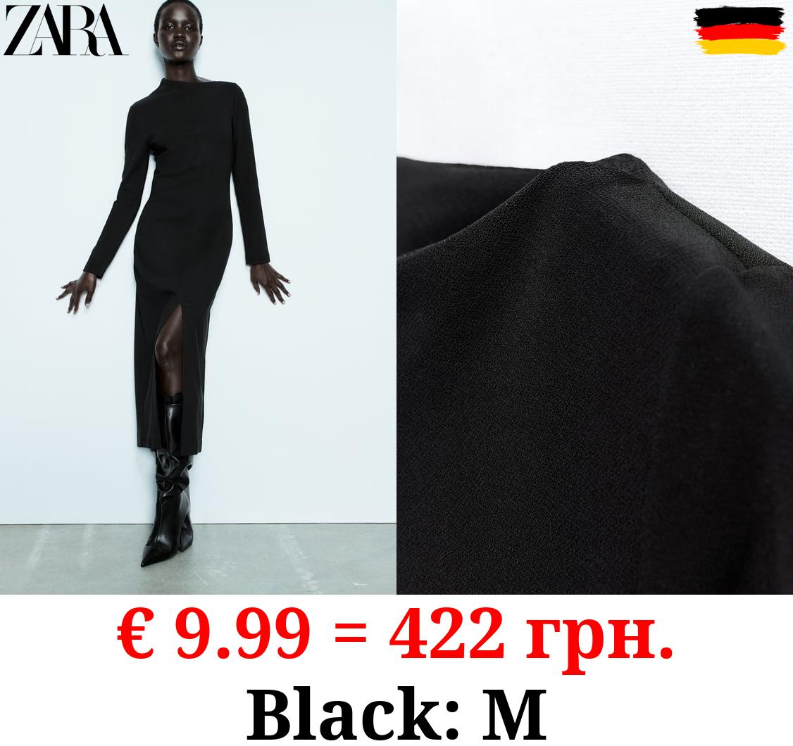 CREPE DRESS WITH SLIT DETAIL