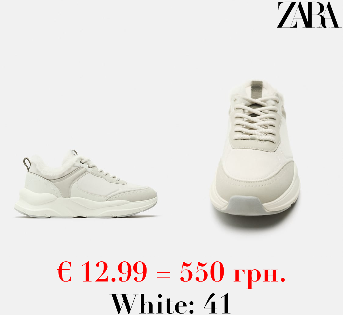 RUNNING TRAINERS WITH FAUX FUR DETAIL