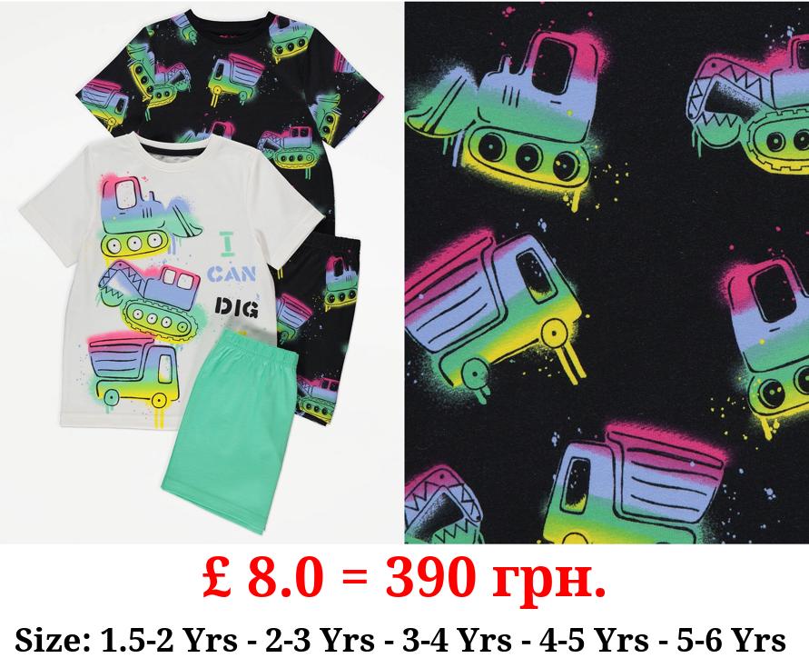 Digger Short Pyjamas 2 Pack