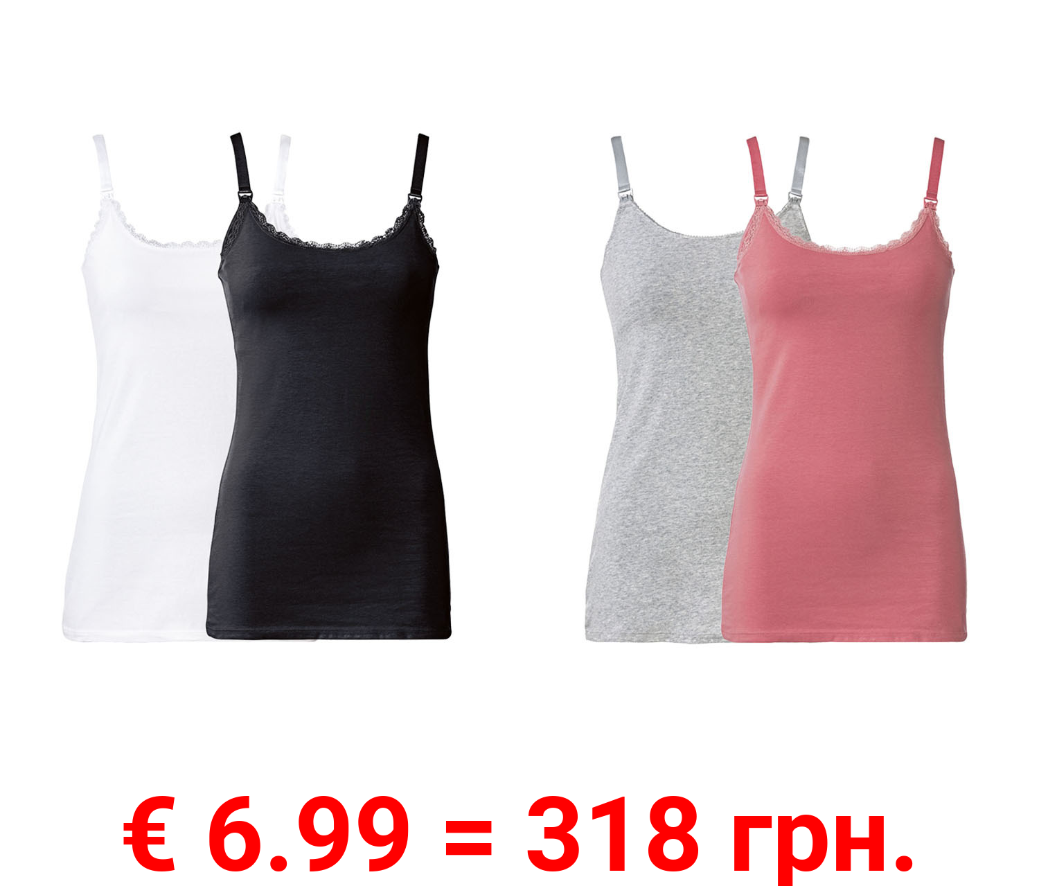 esmara® Damen Still-Tops, 2 Stück, mit hohem Bio-Baumwollanteil