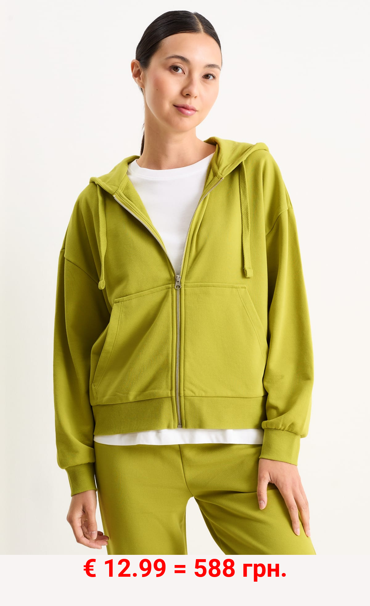 Basic-Sweatjacke mit Kapuze