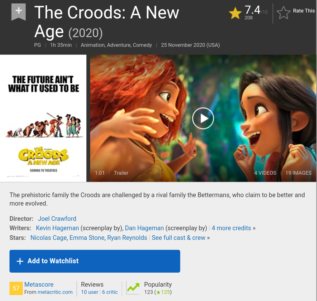 The Croods: A New Age (2020) WEBRip 480p/720p/1080p/2160p ...