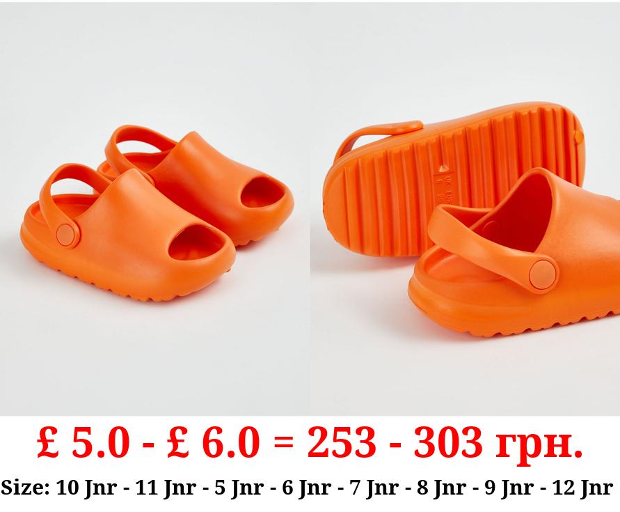 Orange Back Strap Chunky Sliders