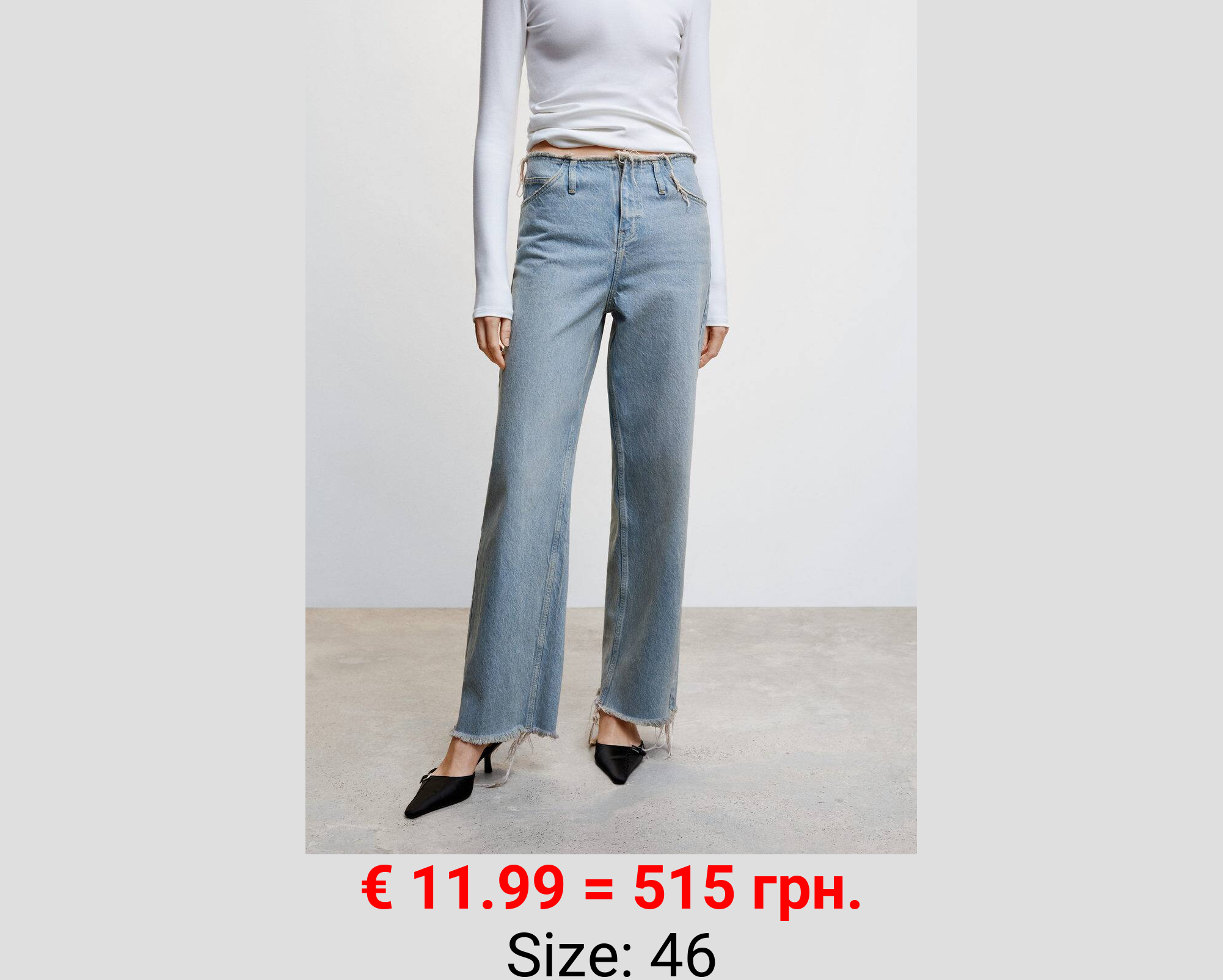Jeans wideleg tiro medio