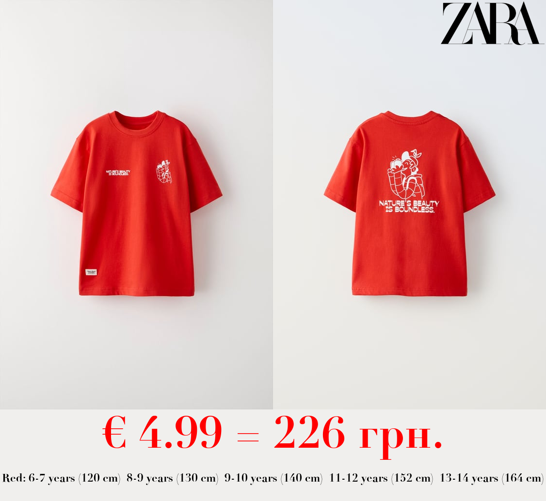 T-SHIRT WITH LABEL AND PRINT