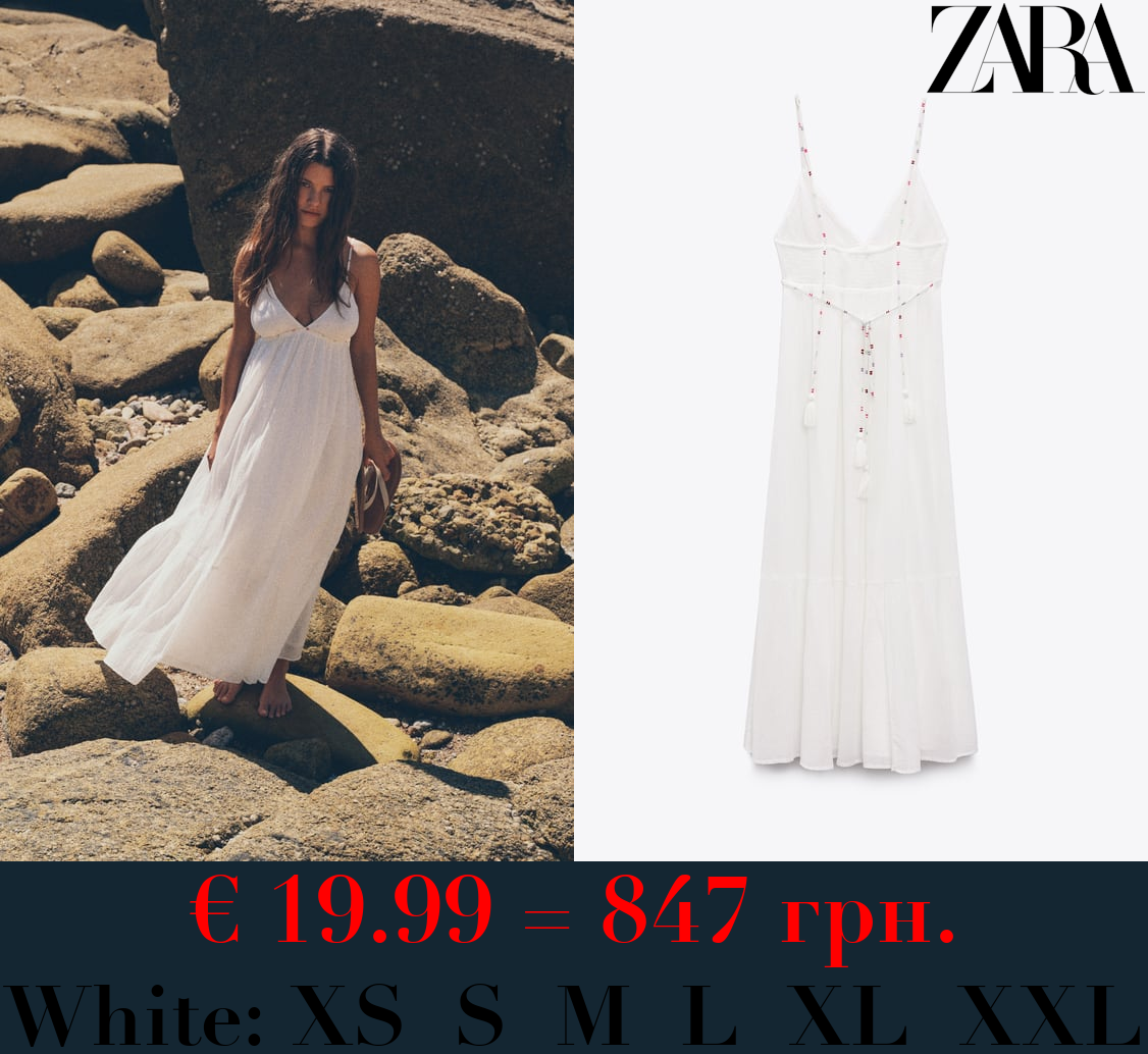 CHIFFON DRESS WITH TOPSTITCHING