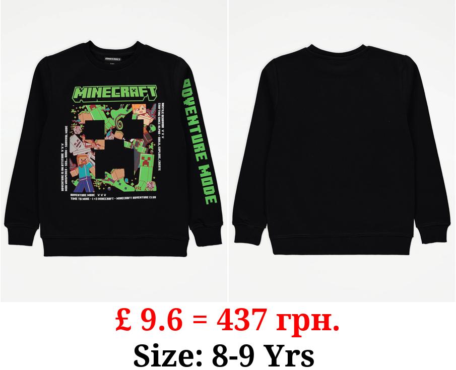 Minecraft Black Graphic Sweatshirt