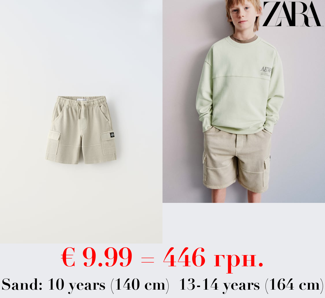 CARGO BERMUDA SHORTS WITH LABEL