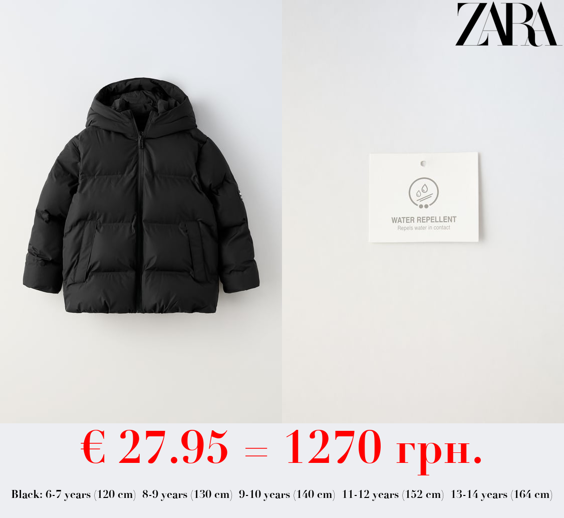 WATER-REPELLENT DOWN JACKET WITH LABEL