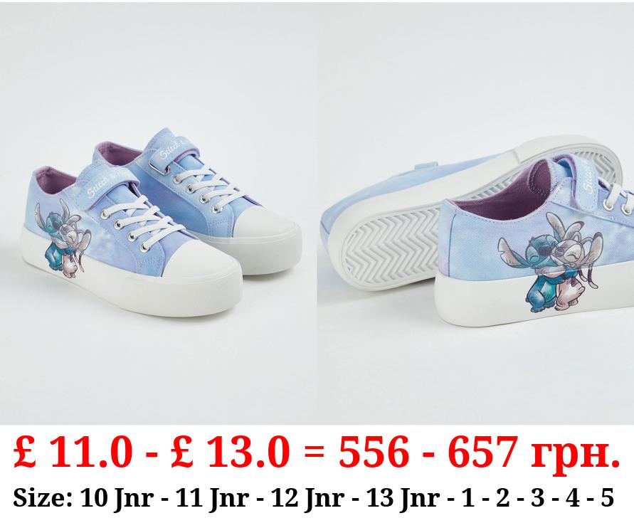 Disney Lilo & Stitch Blue Tie Dye Canvas Trainers