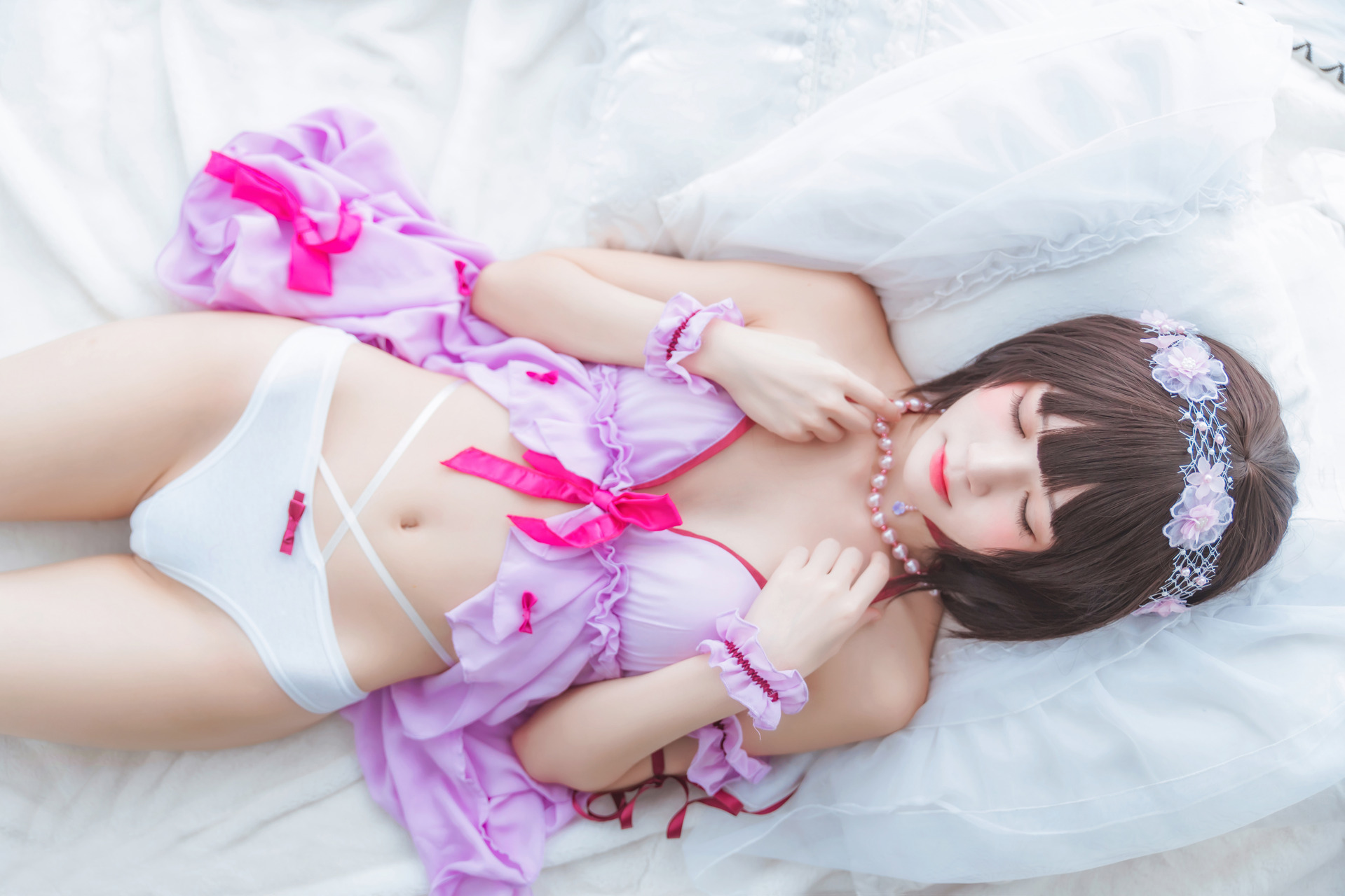 [桜桃喵] 加藤惠 Megumi Kato 紫色小睡裙 31