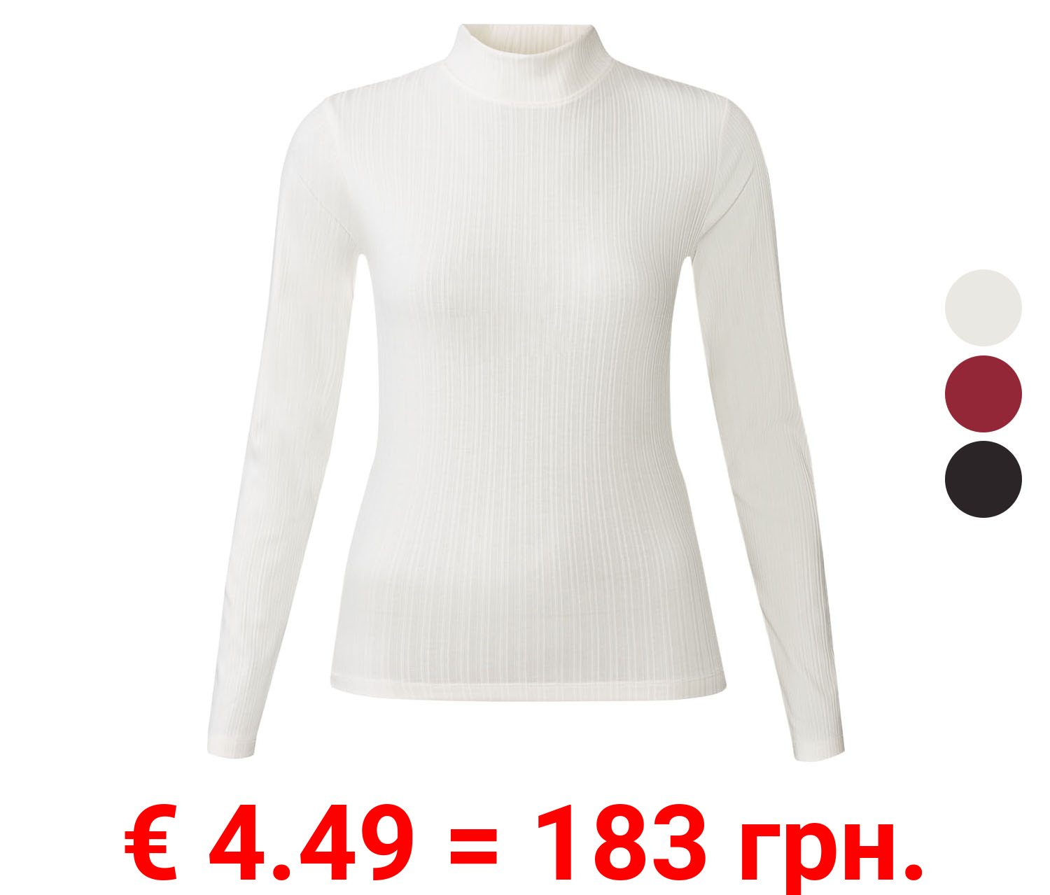 esmara Damen Langarmshirt mit Rollkragen