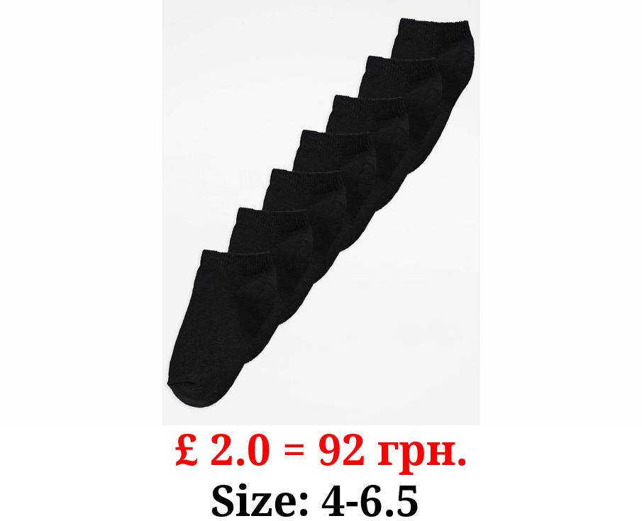 Black Trainer Socks 7 Pack